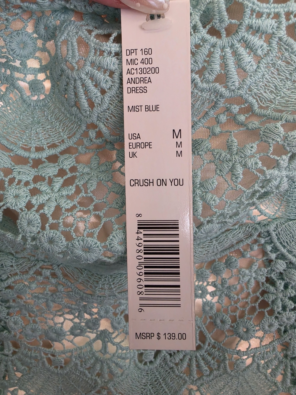Gianni Bini Strapless Mint Lace Sheath Dress - Picture 2 of 3